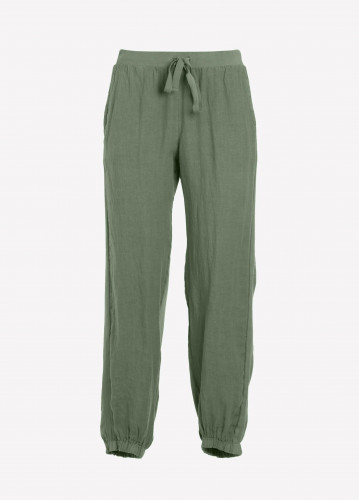 PANTALONE LINO COTONE CON TASCHE 100% COTONE